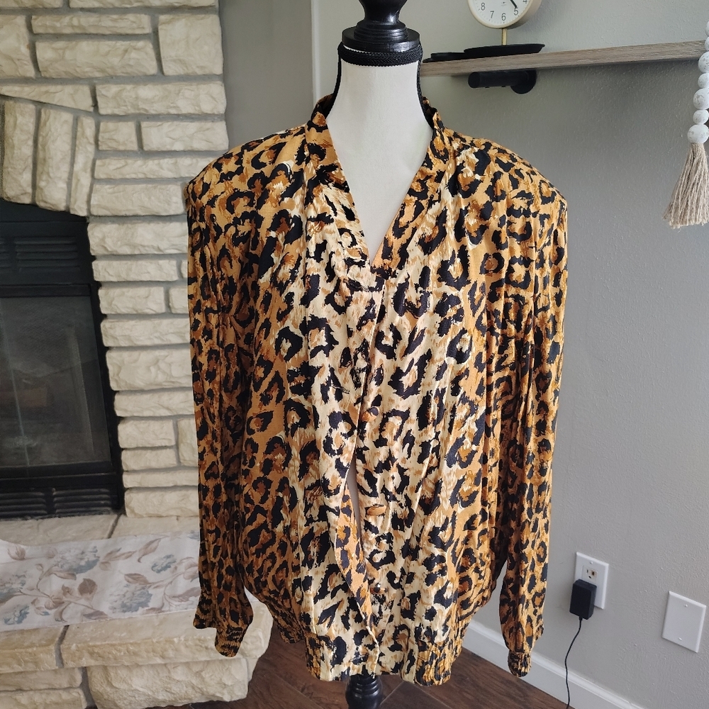 Vintage Maren Chic Leopard Print Button Up/Jacket  for Women XXL